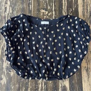 BY TOGETHER - Black Gold Bungee Shirt Top - MEDIUM